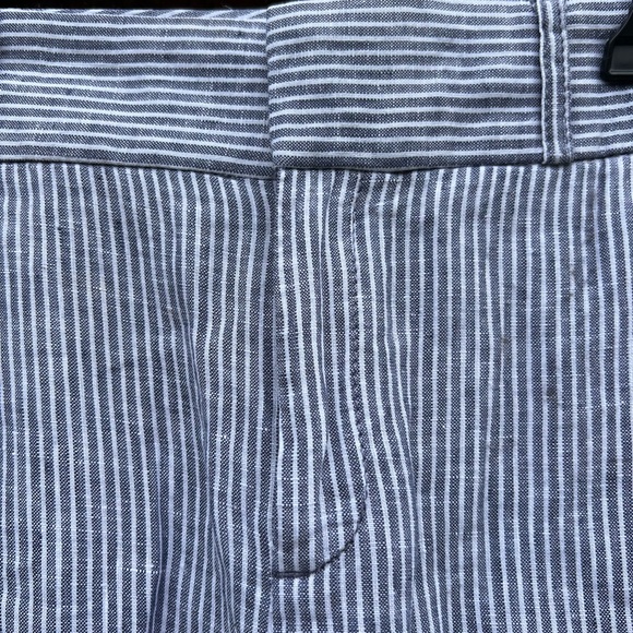Banana Republic Navy White Striped Martin Fit Pants 100% Linen size 4 Nautical - Picture 3 of 7
